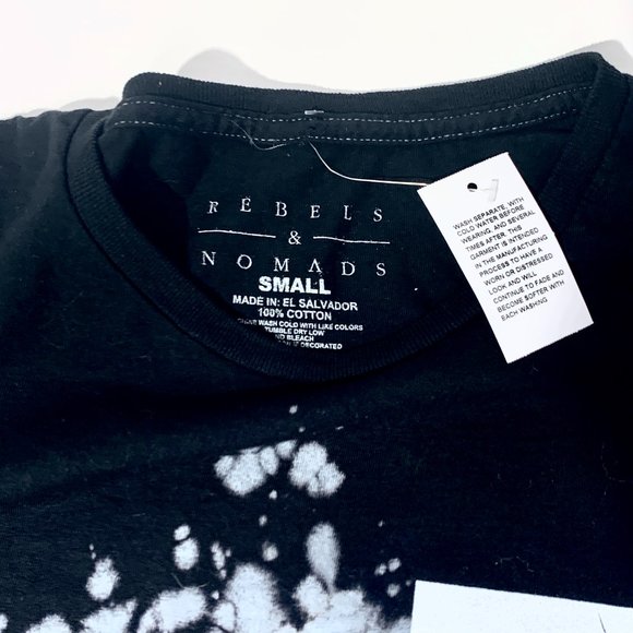 Rebels & Nomads Size Small Black Graphic T-Shirt - Picture 10 of 16